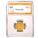 1807 $2.50 Gold Quarter Eagle PGA AU58