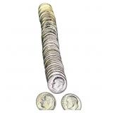 1960 1960 D BU Roosevelt Dime Roll [50 Coins]