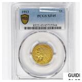 1913 $5 Gold Half Eagle PCGS XF45