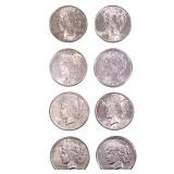 1922-1928 US Silver peace Dollars [8 Coins]