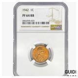 1942 Wheat Cent NGC PF64 RB