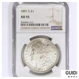 1891 Morgan Silver Dollar NGC AU55