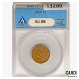 1859 Indian Head Cent ANACS AU58