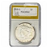 1935-S Silver Peace Dollar PGA MS62