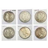 1880-1935 [6] US Silver Dollars