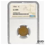 1866 Indian Head Cent NGC G4 BN