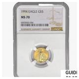 1994 $5 1/10oz. American Gold Eagle NGC MS70