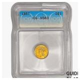 1857 Rare Gold Dollar ICG MS63