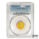 1925-D $2.50 Gold Quarter Eagle PCGS MS62