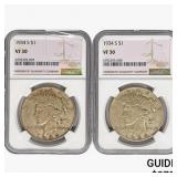 [2] 1934-S Peace Silver Dollars NGC VF30