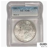 1880-O Morgan Silver Dollar ICG AU58 Micro O