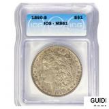 1890-S Morgan Silver Dollar ICG MS61