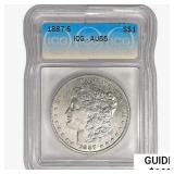 1887-S Morgan Silver Dollar ICG AU55