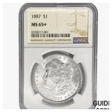 1887 Morgan Silver Dollar NGC MS65+