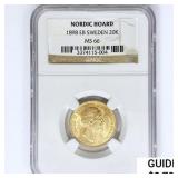 1898 EB 20 Kronor .26oz Sweden Gold NGC MS66