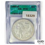 1890-CC Morgan Silver Dollar ICG EF40
