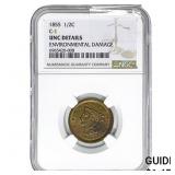 1855 Braided Hair Half Cent NGC UNCDetails C-1
