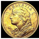 1927B .1867oz. Gold Switzerland 20 Francs