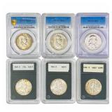 1936-1962 [6] Silver Half Dollars GG/PCGS