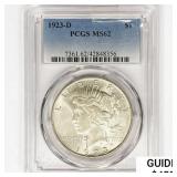 1923-D Silver Peace Dollar PCGS MS62