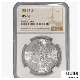 1881-S Morgan Silver Dollar NGC MS66