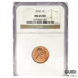 1910 Wheat Cent NGC MS65 RD