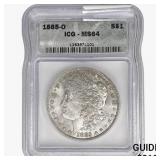 1885-O Morgan Silver Dollar ICG MS64