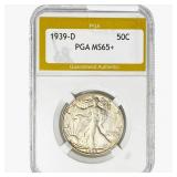 1939-D Walking Liberty Half Dollar PGA MS65+