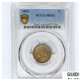 1863 Indian Head Cent PCGS MS64