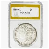 1880-CC Morgan Silver Dollar PGA MS66