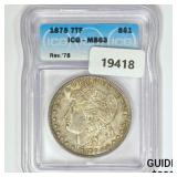 1878 7TF Rev 78 Morgan Silver Dollar ICG MS63