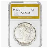 1935-S Silver Peace Dollar PGA MS62