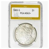 1883-S Morgan Silver Dollar PGA MS63+