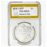 1878 7/8TF Morgan Silver Dollar PGA MS64+ REV 78