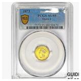 1873 Rare Gold Dollar PCGS AU55 Open 3