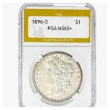 1896-O Morgan Silver Dollar PGA MS62+