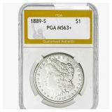 1889-S Morgan Silver Dollar PGA MS63+