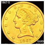 1867-S $5 Gold Half Eagle