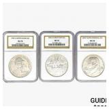 [3] Varied US Silver Coinage NGC MS70 [1992-D,