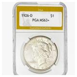 1926-D Silver Peace Dollar PGA MS63+