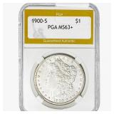 1900-S Morgan Silver Dollar PGA MS63+