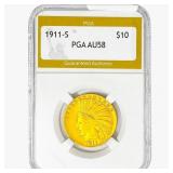 1911-S $10 Gold Eagle PGA AU58