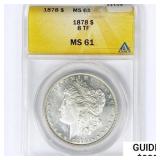 1878 8TF Morgan Silver Dollar ANACS MS61