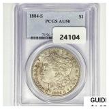 1884-S Morgan Silver Dollar PCGS AU50
