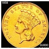 1858 $3 Gold Piece