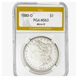 1880-O Morgan Silver Dollar PGA MS63 Micro O