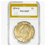 1974-D Eisenhower Silver Dollar PGA MS68