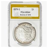 1879-S Morgan Silver Dollar PGA MS64 REV 78