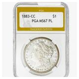 1883-CC Morgan Silver Dollar PGA MS67 PL