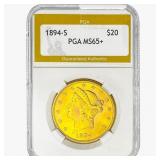 1894-S $20 Gold Double Eagle PGA MS65+